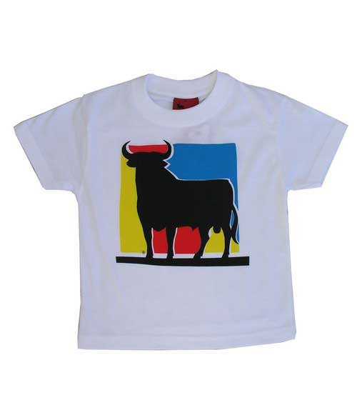 Camiseta Toro Osborne Cuadro Blanca. Niño