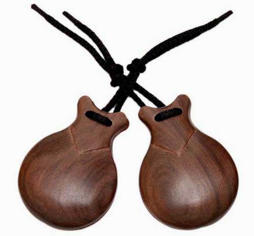 Castagnettes Jale pour le flamenco en bois granadillo marron