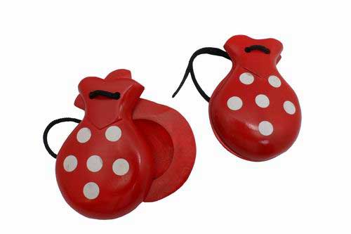 Souvenir Red with White Polka Dots Castanets