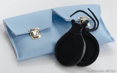 Teacher´s Black Fiberglass Castanets with V-Shaped ears by Castañuelas del Sur