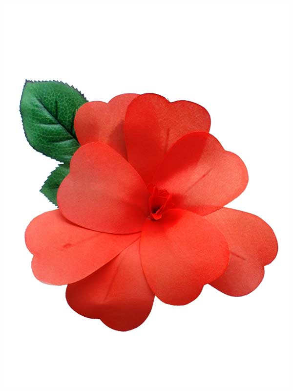 Fleur flamenco pour cheveux. Artesana Corail. 17 cm