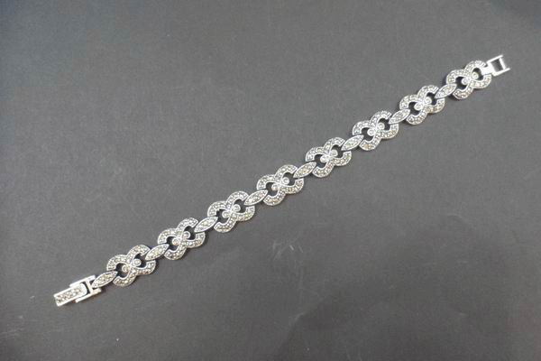 Pulsera de Plata con Marcasitas con Eslabones en forma de Ocho y Barras