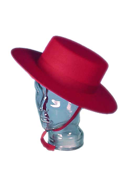 Sombrero Cordobes Fieltro. Rojo