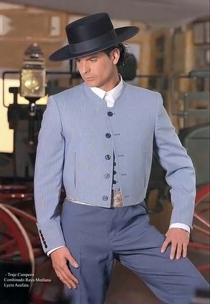 Blue Pinstripe Lycra Campero Suit