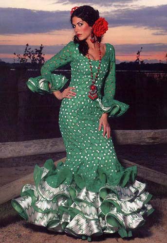 Green flamenco dress best sale