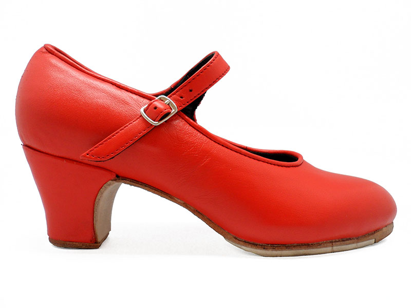 Red Leather Semi-Professional Flamenco Shoes Mercedes. Flamencoexport