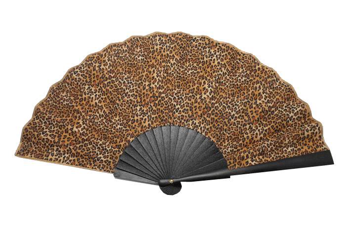 Animal Print Fan. Leopard. 45cm